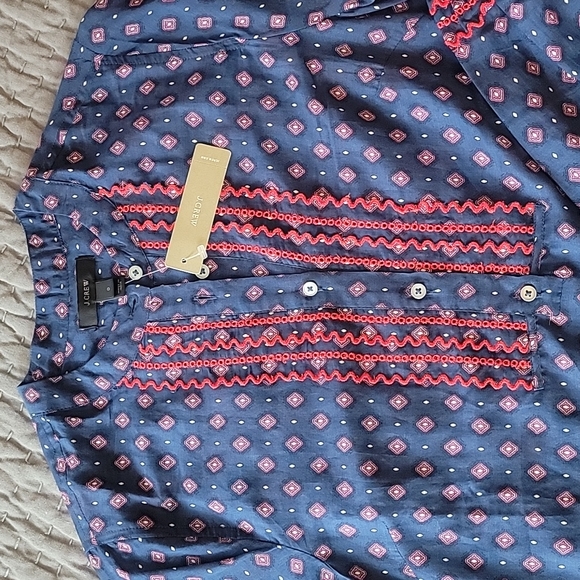 J Crew Embroidered Bell-Sleeve Top - Picture 6 of 16